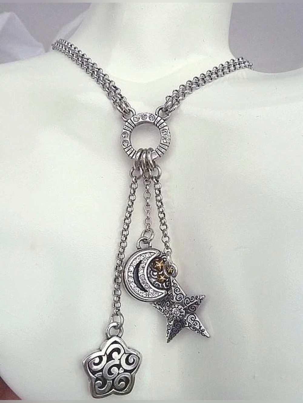 🌟 Brighton SLVR VTG+ CELESTIAL Star Moon Necklace!